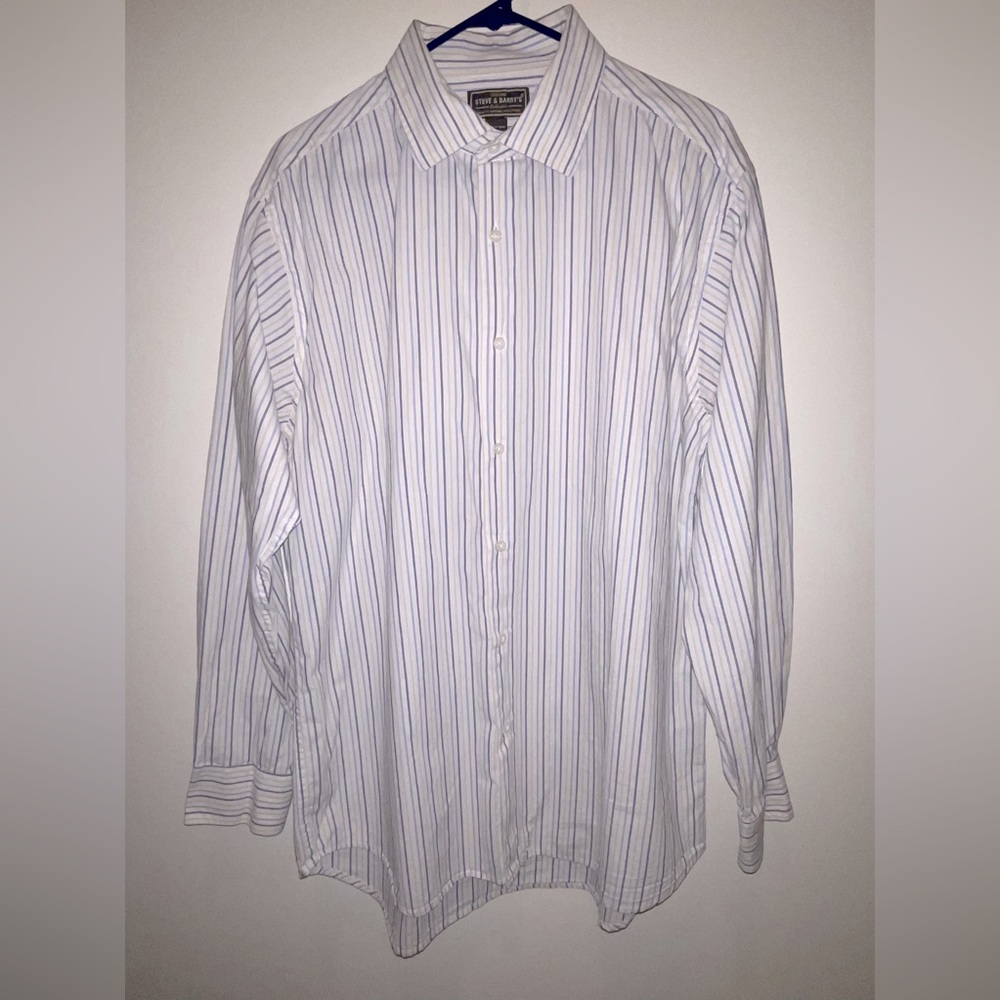 Men’s XL Button Down Long Sleeve Dress Shirt Steve & Barry’s Multi-Colored